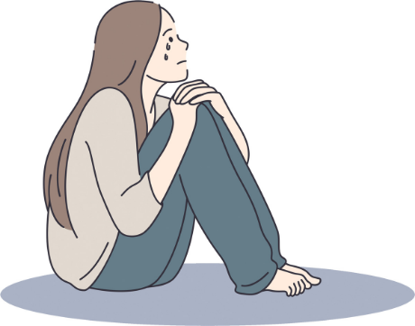A sad woman illustration