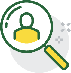 searching with the magnifying glass icon
