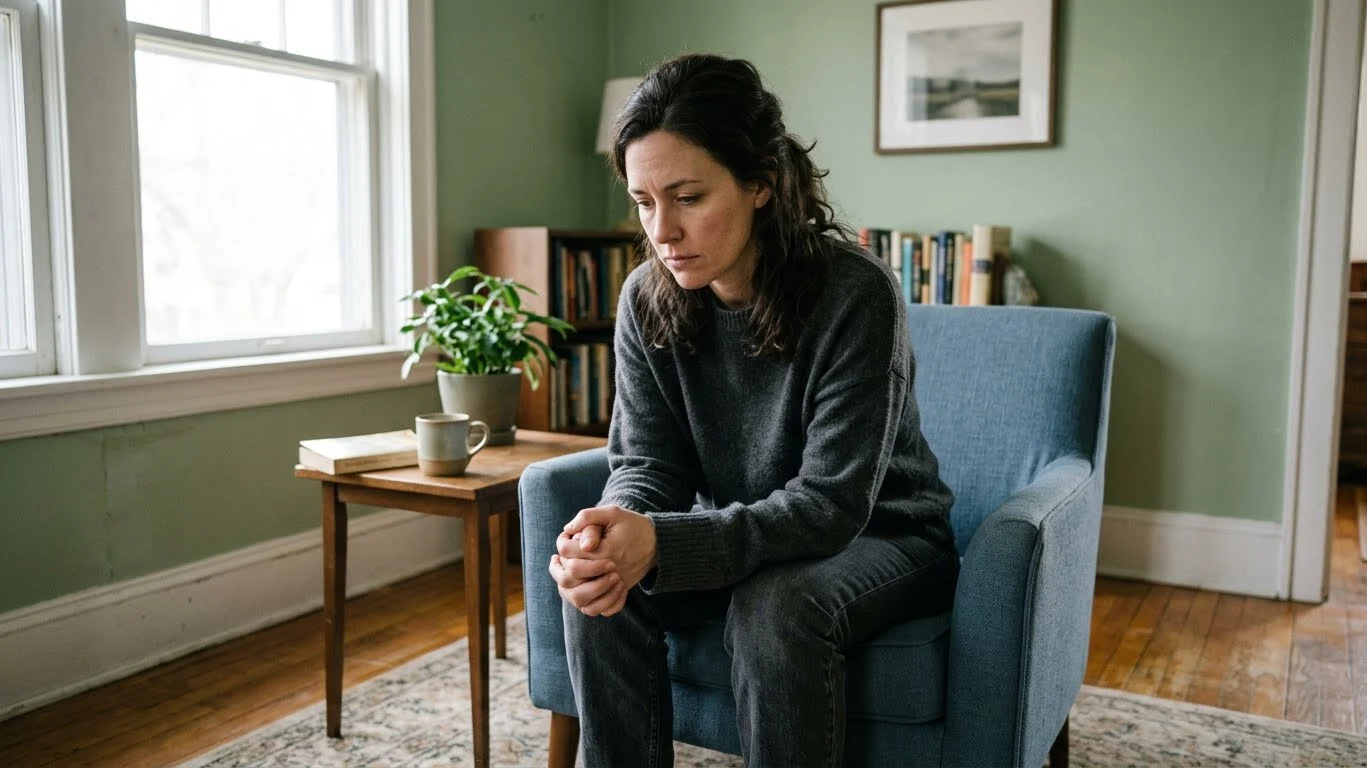 person experiencing common mental health disorder symptoms like depression