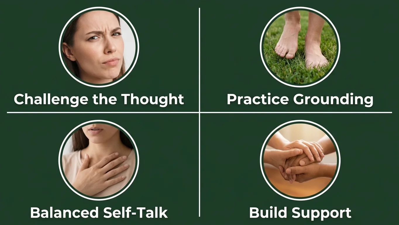 Photo grid of coping strategies for CBT for abandonment issues in real color moments